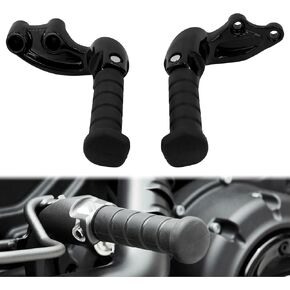 Rear Passenger Footpegs Foldable Foot Pegs with Mounting Bracket Fit for Indian Scout Bobber 2015-2023 Gloss Black