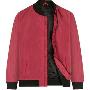 Mens Bomber Jackets Lightweight Water-resistent Windbreaker with 3 Pockets