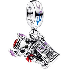 S925 Sterling Silver Charm Pendant Dangle Beads for Bracelet Necklace Wearing a Hat Dog for Women Gifts