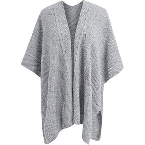MissShorthair Knit Shawl for Women Long Open Front Cardigan Sweaters Scarf Ponchos Wraps Shawl Fall