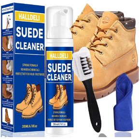 White Shoe Cleaner Kit, 6.76 Oz Sneaker Cleaner with Brush and Towel, Premium White Shoe Cleaner for Leather, White Shoes, Canvas, and Knitted Shoes, Foam Shoe Cleaner Removes Dirt and Stains