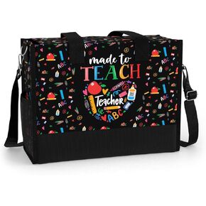 84hoods Large Waterproof Tote Bag with Pockets and Zipper for Travel, Work, Grocery. Gift for Women. Gift for Teacher.