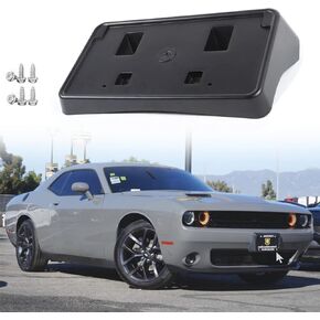 Front License Plate Frame for Dodge Challenger 2015-2024 (Not Fit Widebody Models) Front Bumper License Plate Holder Mounting Bracket Cover Replace # 68175091AA CH1068146