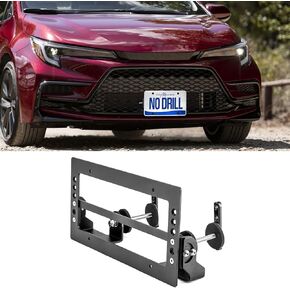 Grille License Plate Holder Front License Mount Bracket All-Around Adjustable Without Drilling Compatible with Toyota Tacoma Avalon Camry Corola Highlander Tundra 4Runner etc