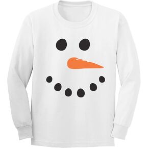 Snowman Youth Long Sleeve T-Shirt in White