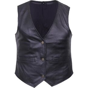 Leather Motorcycle Vest for Men Genuine Leather Vest Enduro Motocross Motorbike Riding Club Cruise Vintage