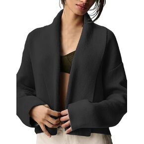 Womens Cropped Cardigan Sweaters Chunky Knit Shawl Collar Sweater Jacket Trendy Fall Winter Cardigans
