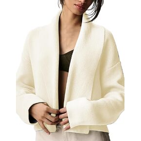 Womens Cropped Cardigan Sweaters Chunky Knit Shawl Collar Sweater Jacket Trendy Fall Winter Cardigans in Kuwait