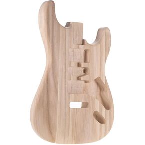 Btuty Electric Guitar Unfinished Body Guitar Barrel Blank Wooden Guitar Body Replacement Parts