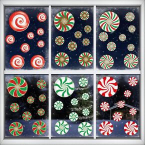 81pcs Christmas Window Clings,9 Sheets Christmas Stickers Double Sided for Home Party Supplies
