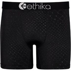 Ethika Mens MID Boxer Brief | Embossed Python -Black-