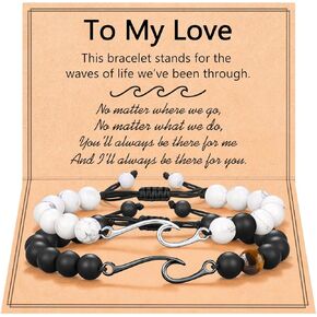 Gift for Couples, The Waves of Life We've Through Together Wave Bracelet for Boyfriend Husband Girlfriend Wife Valentine's Day Anniversary Birthday Gifts