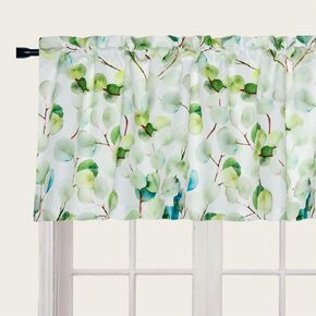 Watercolor Window Drapes Teal Valance 55 × 18 Inches,Leaves Rod Pocket Valances for Kitchen Bathroom Living Room Bedroom Kitchen, 1 Panel in Saudi Arabia