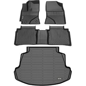 AIPOIL® Floor Mats & Cargo Liner Set for 2014-2019 Toyota Corolla (Only Sedan) All Weather Protection TPE Anti-Slip Automotive Full Set Custom Car Mats Accessories - Black