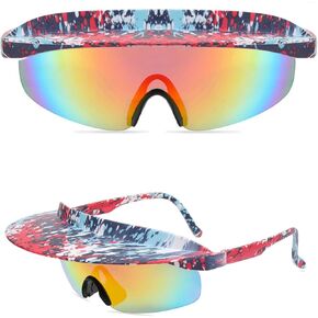 Visor Sunglasses, Red Blue Film