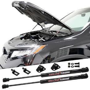 Redline Tuning 21-18019-02 Hood QuickLIFT Plus System Compatible with Honda Ridgeline 2017-2025 (All Black Components)