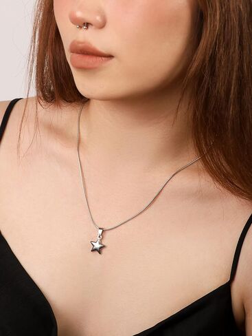 Hippie Indie Silver Star Pendant Necklaces Grunge Aesthetic Y2K Necklace Chokers for Women in Kuwait