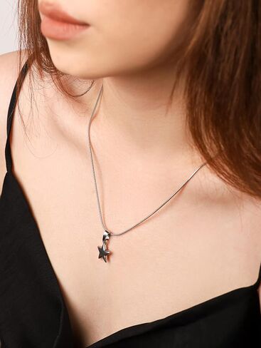 Hippie Indie Silver Star Pendant Necklaces Grunge Aesthetic Y2K Necklace Chokers for Women in Kuwait