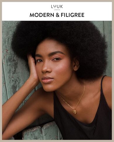 LUUK LIFESTYLE Stainless steel necklaces for women with pendant, trendy jewelry card with Happiness saying, lucky charm, friendship gift, women's jewellery, trendy gift idea for her, silver, gold and rose in Kuwait