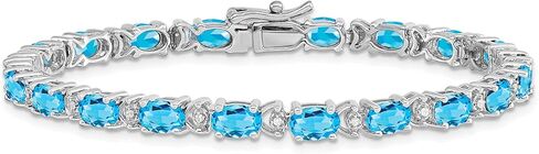 ليكس آند لو 14 ك الذهب الأبيض الأزرق توباز وسوار الماس in Kuwait