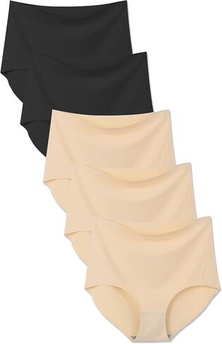 Bolivelan 5 Pack Women's Seamless Hipster Panties Invisible High Waist No Show Ladies Bikini Underwear in Kuwait