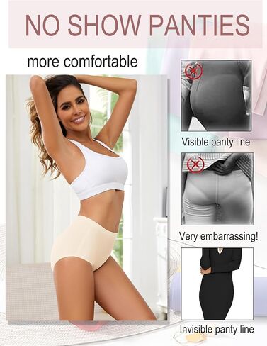 Bolivelan 5 Pack Women's Seamless Hipster Panties Invisible High Waist No Show Ladies Bikini Underwear in Kuwait