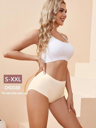 Bolivelan 5 Pack Women's Seamless Hipster Panties Invisible High Waist No Show Ladies Bikini Underwear in Kuwait