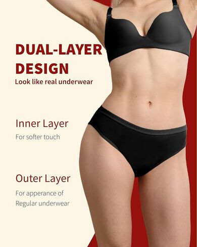 Incontinence Underwear for Women 4 oz Hipster Panties Leak Proof Underwear for Women Absorbent 2 Pack (Black, 2XL) in Saudi Arabia