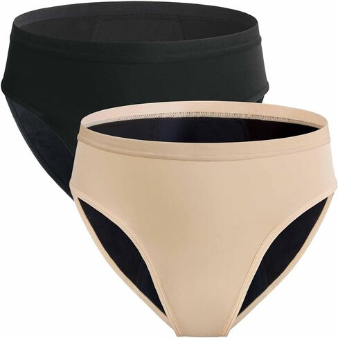Incontinence Underwear for Women 4 oz Hipster Panties Leak Proof Underwear for Women Absorbent 2 Pack (Black, 2XL) in Saudi Arabia