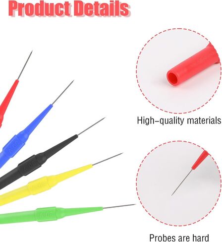 10 Pcs 0.7mm Multimeter Test Probe Pins, Back Probes Non-Destructive Insulation Wire Piercing Needle Wire Piercing Probe Insulation for Banana Socket Plug, Car Tester in Saudi Arabia