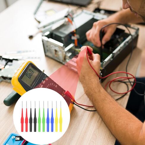 10 Pcs 0.7mm Multimeter Test Probe Pins, Back Probes Non-Destructive Insulation Wire Piercing Needle Wire Piercing Probe Insulation for Banana Socket Plug, Car Tester in Saudi Arabia