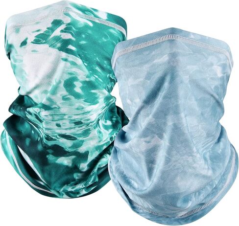 MCTi UV Neck Gaiter Mask, UPF 50 Bandana Balaclava Face Mask Breathable Cooling Sun Summer for Fishing Running 2 Packed … in Kuwait