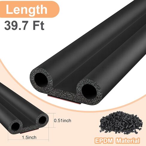 39.7FT Tailgate Seal, Adhesive Tonneau Cover Seal, Truck Bed Camper Shell Seal, Automotive Weather Stripping with Double Hole, Tailgate Seals for Pickups Trucks Campers Cars in Saudi Arabia