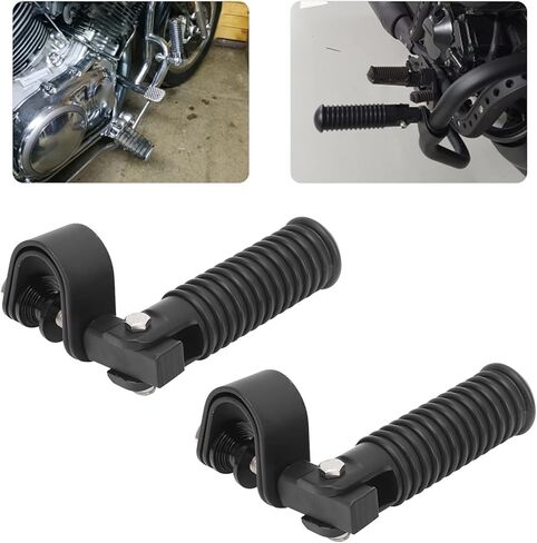 Foot Pegs, Pair of Motorcycle Foot Pegs Clamp Footrest Mount for 1in Engine Crash Bar Guard Replacement for Honda (Black) in Kuwait