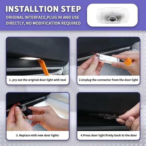 قطعتان من شعار أضواء الباب لملحقات GX400 GX460 GX470 GX550 مصابيح LED ترحيبية لمصابيح الإسقاط المتوافقة مع Lexus GX (GX) in Saudi Arabia