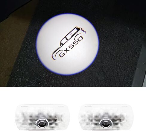 قطعتان من شعار أضواء الباب لملحقات GX400 GX460 GX470 GX550 مصابيح LED ترحيبية لمصابيح الإسقاط المتوافقة مع Lexus GX (GX) in Saudi Arabia