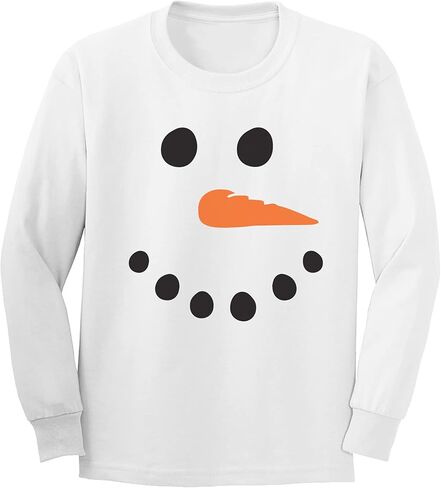 Snowman Youth Long Sleeve T-Shirt in White in Kuwait