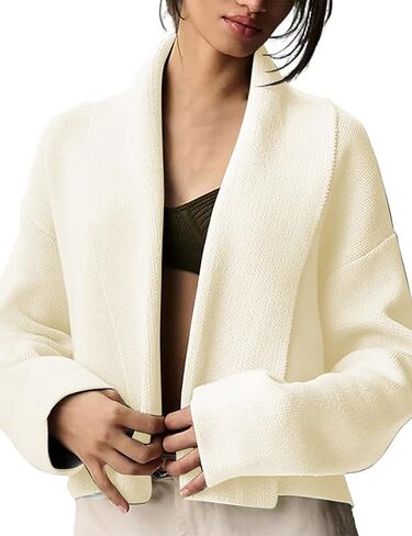 سترات صوفية نسائية مقصوصة وياقة شال مكتنزة وسترات صوفية عصرية لخريف وشتاء in Kuwait