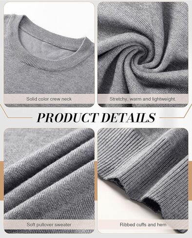 Ficerd 3 Pack Viscose Women's Sweaters Crew Neck Long Sleeve Pullover Tops for Women Lightweight Sweater in Saudi Arabia