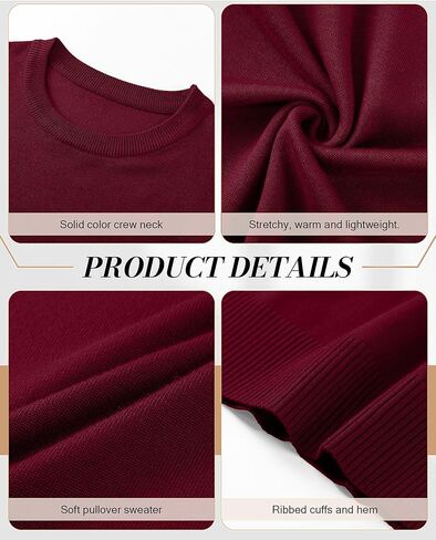 Ficerd 3 Pack Viscose Women's Sweaters Crew Neck Long Sleeve Pullover Tops for Women Lightweight Sweater in Saudi Arabia