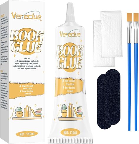 Book Glue, 120ml Flexible Book Binding Glue, Dries Clear Bookbinding Glue, Strong Book Glue Binding Repair, Paper Glue for Bookbinding and Book Repair, Paper Crafts, Scrapbooking, Collages in Saudi Arabia