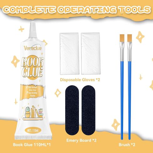 Book Glue, 120ml Flexible Book Binding Glue, Dries Clear Bookbinding Glue, Strong Book Glue Binding Repair, Paper Glue for Bookbinding and Book Repair, Paper Crafts, Scrapbooking, Collages in Saudi Arabia