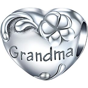 Genuine Bolenvi 925 Sterling Silver Grandma Heart Love Grandmother Nana Charm Beads Pendants For Charms Bracelets & Necklace