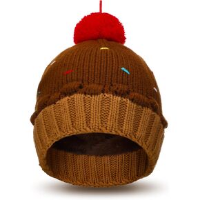 Geyoga Winter Cupcake Hats Women Adults Knitted Cupcake Beanie Cap Crochet Hat Christmas Halloween Cupcake Costume Cap