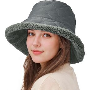 Sukeen Fuzzy Bucket Hat for Women Wide Brim Faux Fur Winter Warm Hat Fluffy Teddy Sherpa Fisherman Cap for Lady in Kuwait