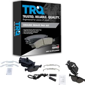 TRQ Front & Rear Brake Pads Ceramic Compatible with 1995-1999 BMW 318ti 2000 323Ci 1998-2000 323i 2001-2006 325Ci 2001-2005 325i 325xi 328Ci 1999-2002 Z3 2006-2008 Z4