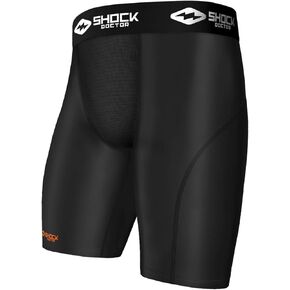 Shock Doctor Compression Shorts with Cup Pocket. Athletic Supporter Underwear with Pocket (Cup NOT Included) Adult