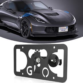 Front Bumper Tow Hook License Plate Mount Bracket Compatible with Chevy Camaro 2010-2015, No Drill Plate Holder, Front License Plate Bracket