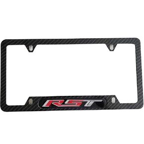 RST License Plate Frame Cover Holder, Carbon Fiber for Silverado 1500 Tahoe Yukon,Truck Car Accessories 1pcs