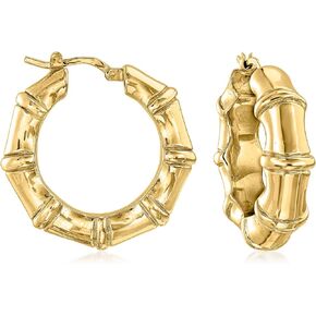Ross-Simons Italian 18kt Yellow Gold Bamboo-Style Hoop Earrings